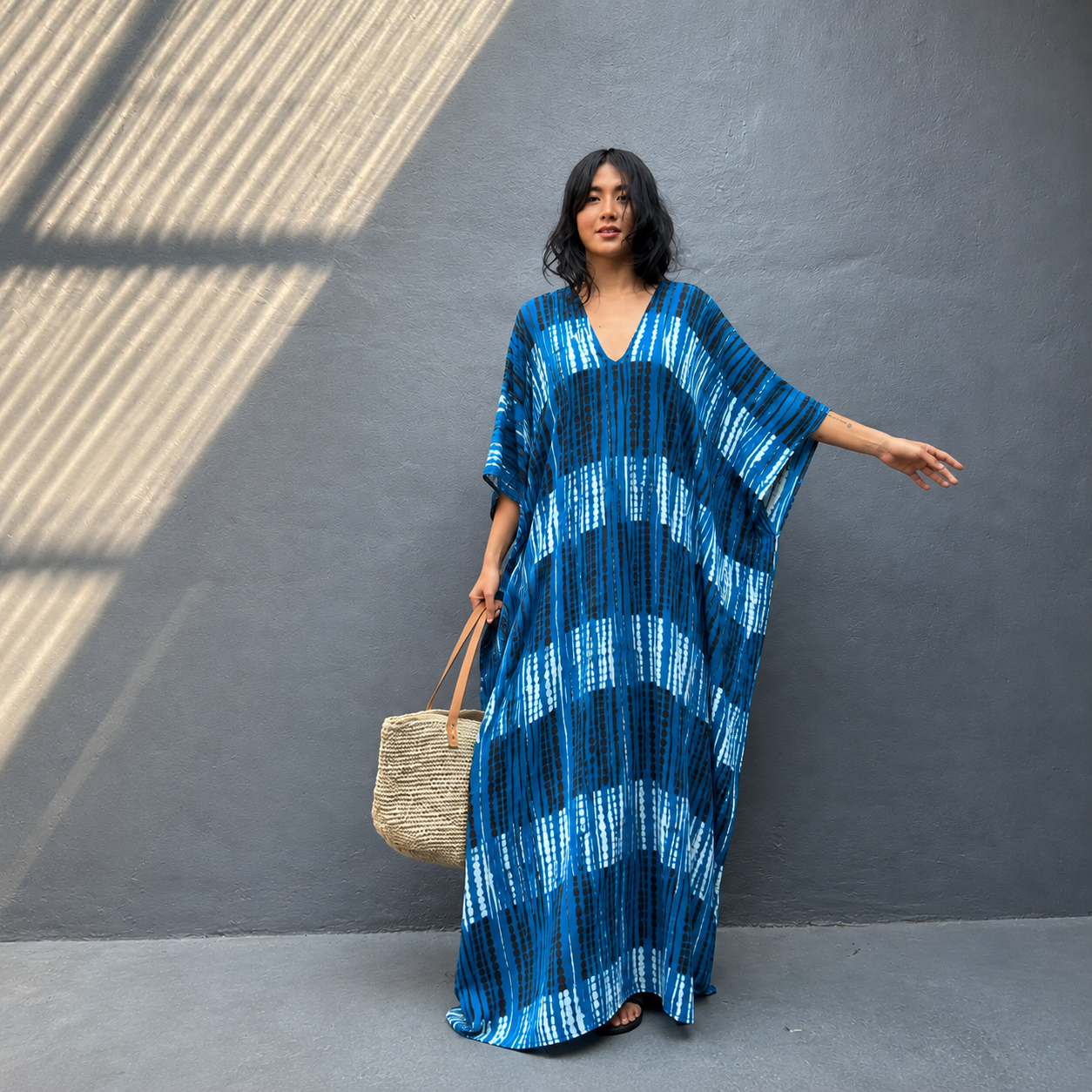 Maya Bliss Boho Tropical kaftan - Sizes Available AU 14-32-    Indigo Drift