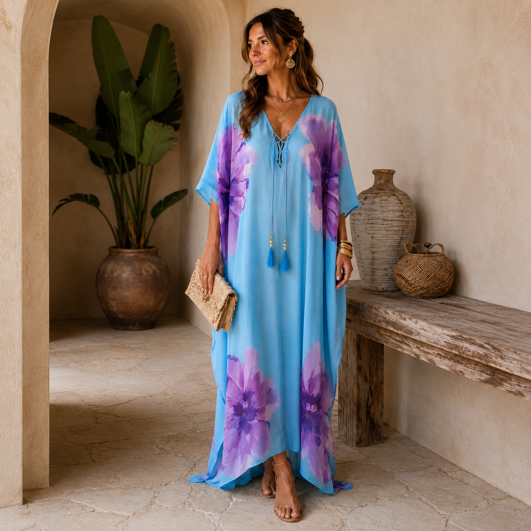 Coco Bella  Luxe kaftan 12-20-  Hibiscus Syrana