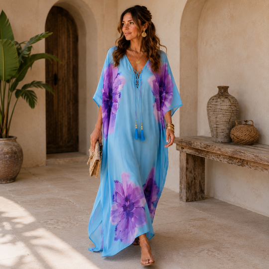 Coco Bella  Luxe kaftan 12-20-  Hibiscus Syrana