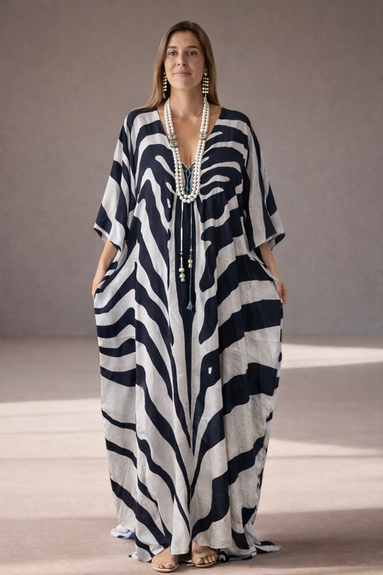 Zebra Coco Bella kaftan Resort Wear