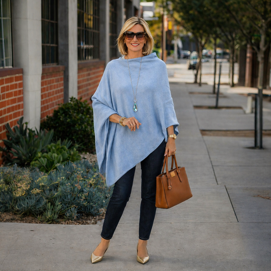 Julian Maya 100% Cashmere Oversized Poncho-10 colours available
