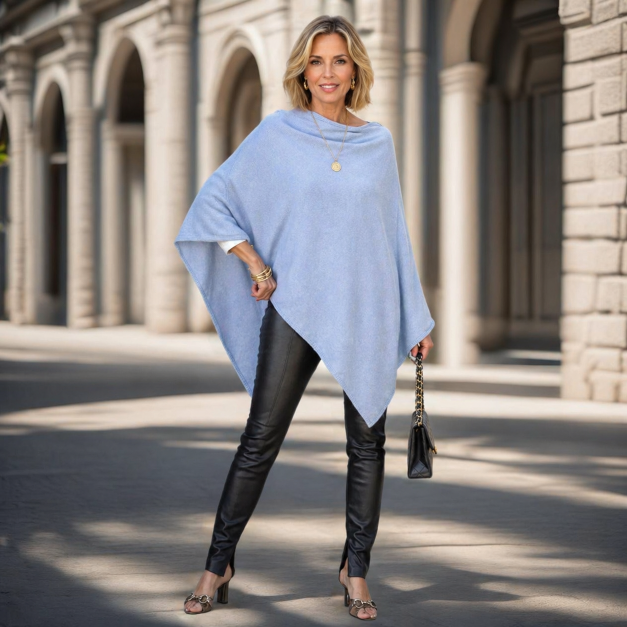 Julian Maya 100% Cashmere Oversized Poncho-10 colours available