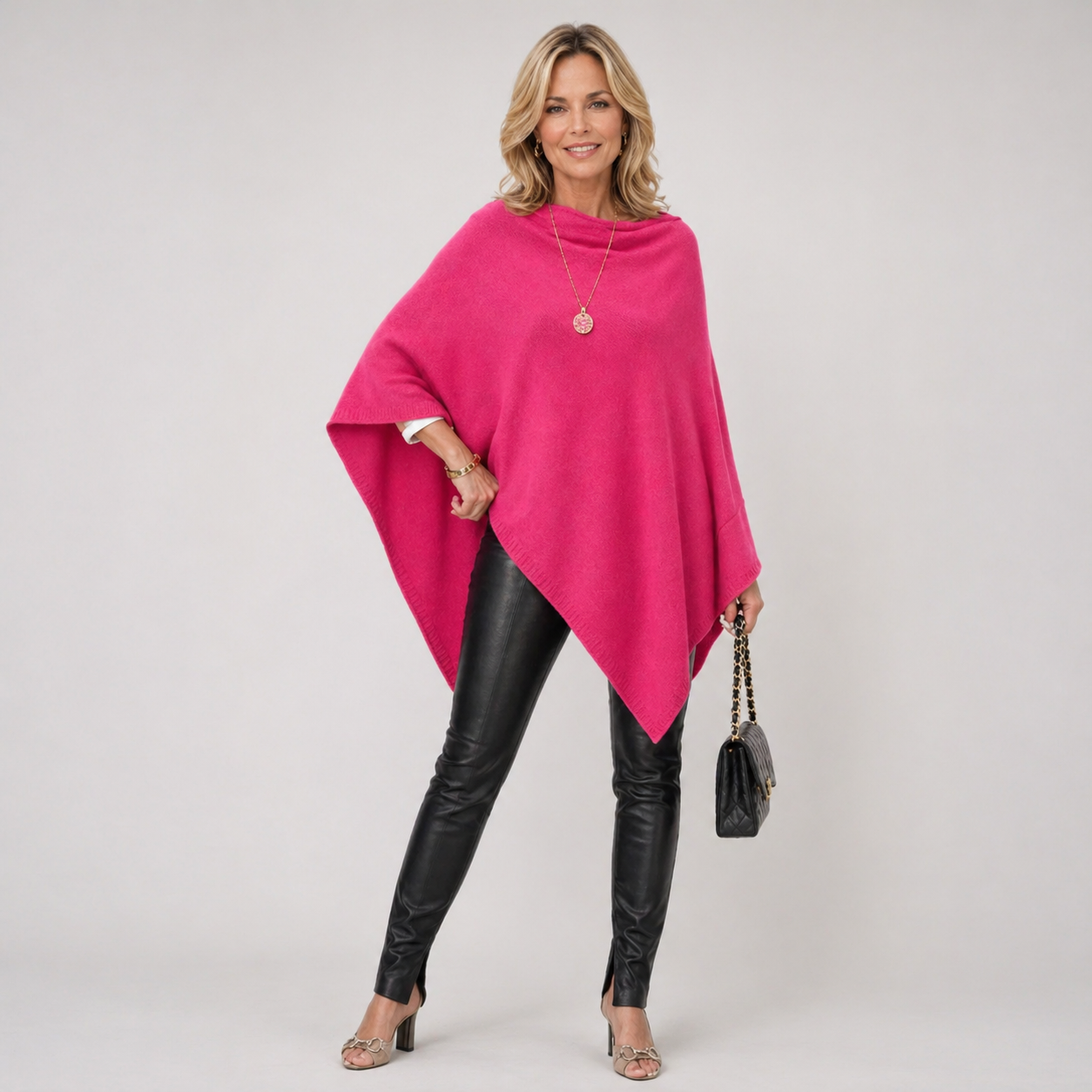 Julian Maya 100% Cashmere Oversized Poncho-10 colours available