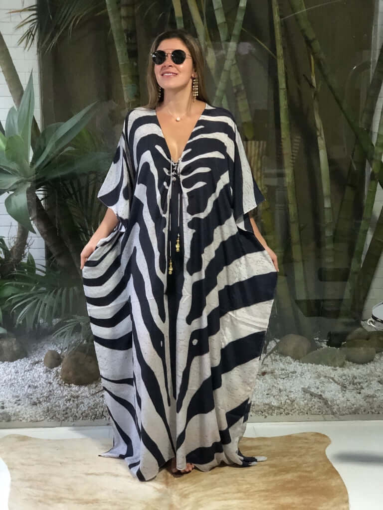 Zebra Coco Bella kaftan Resort Wear