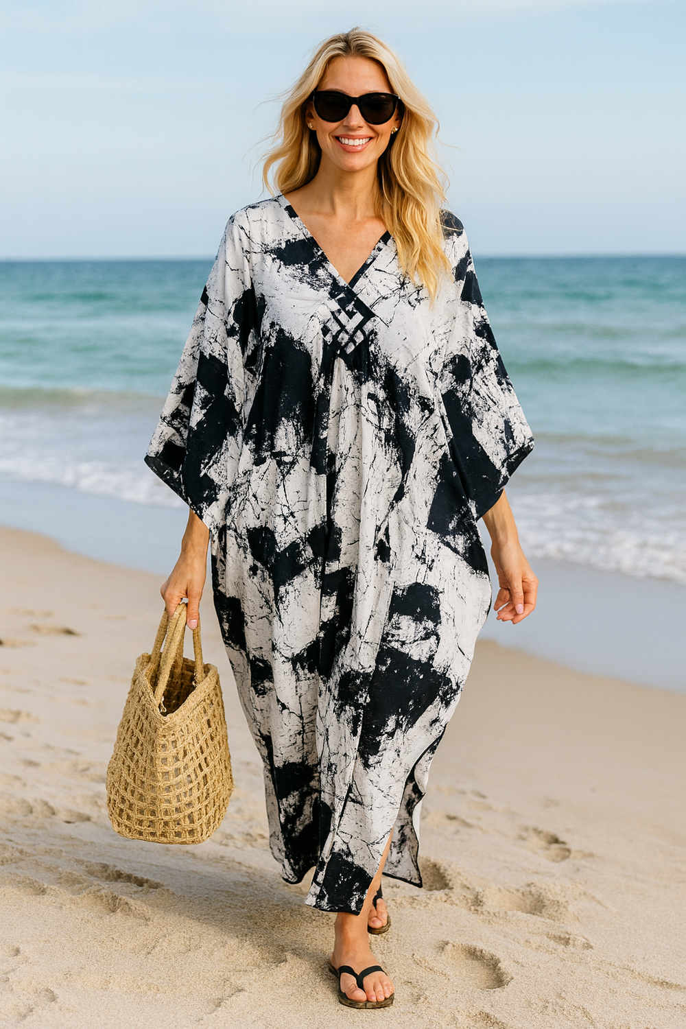 Maya White Cool Breezy Kaftan -  AU 8-20