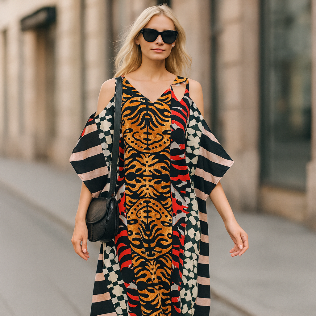 Maya Cold Shoulder Rayon Kaftan-Sizes Available AU 14-30