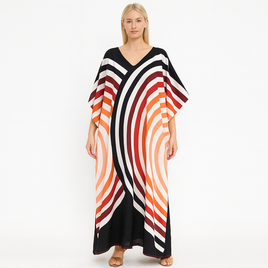 White Ombré Maya Rayon kaftan  - Sizes Available AU 14-30