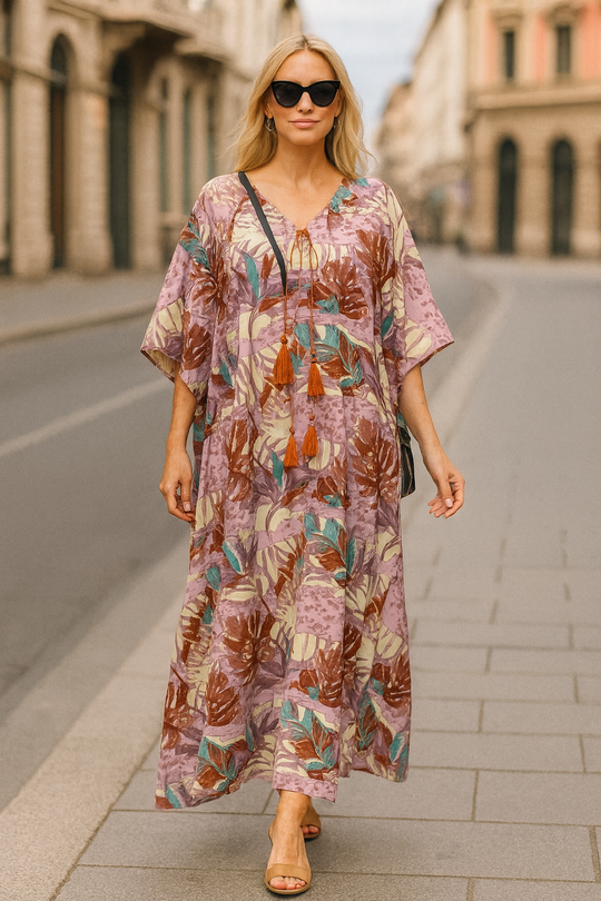 Tropical Maya Cotton Boho Kaftan Sizes Available AU 12-30