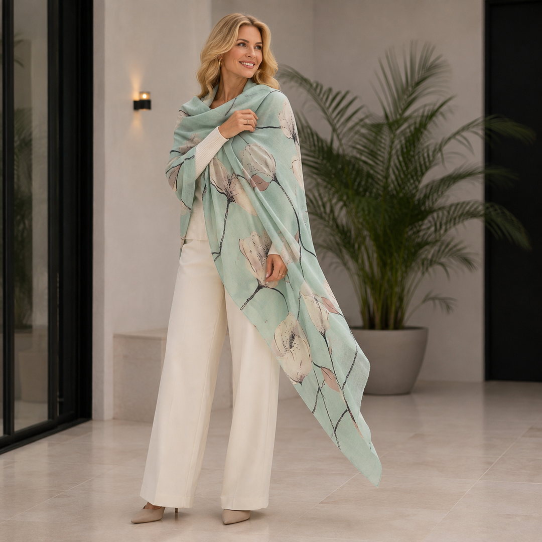 Opal Garden Luxe - 100% Cashmere Julian  Scarf /Wrap
