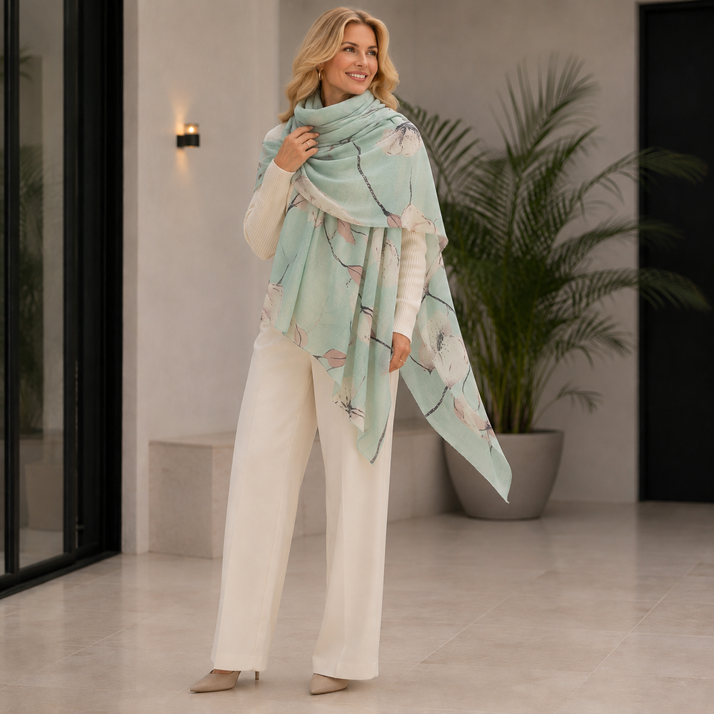 Opal Garden Luxe - 100% Cashmere Julian  Scarf /Wrap