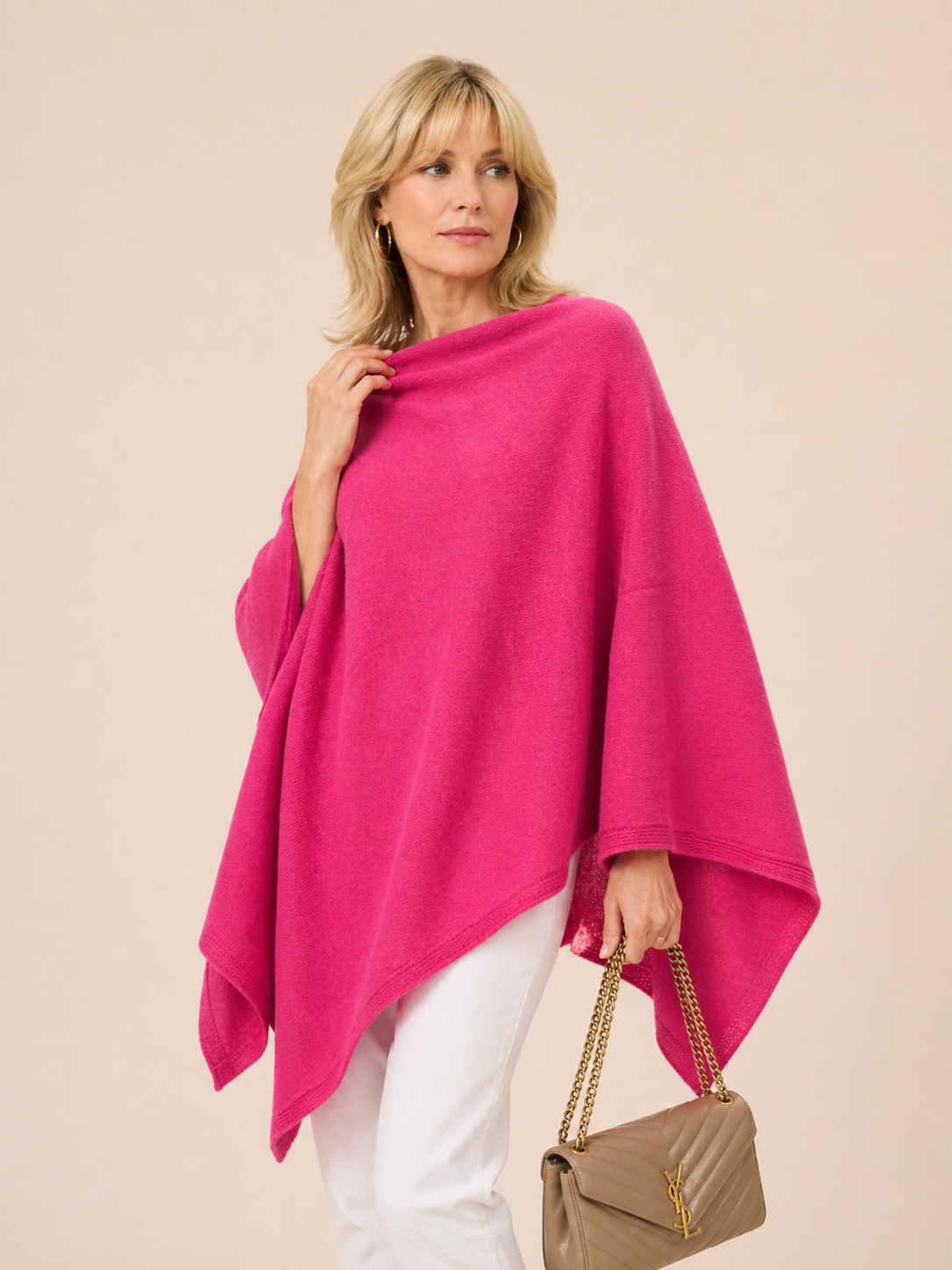 Julian Maya 100% Cashmere Oversized Poncho-10 colours available