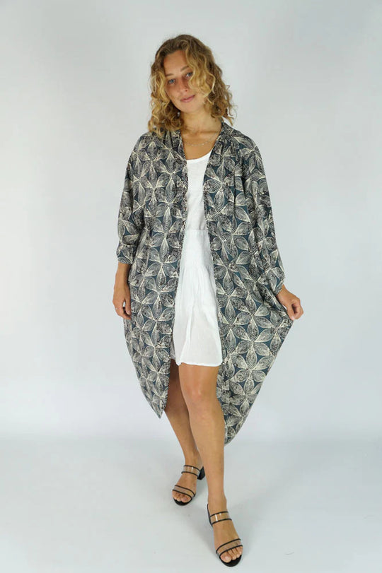 Rayon Kimono Cape Long -O/S AU 10-18