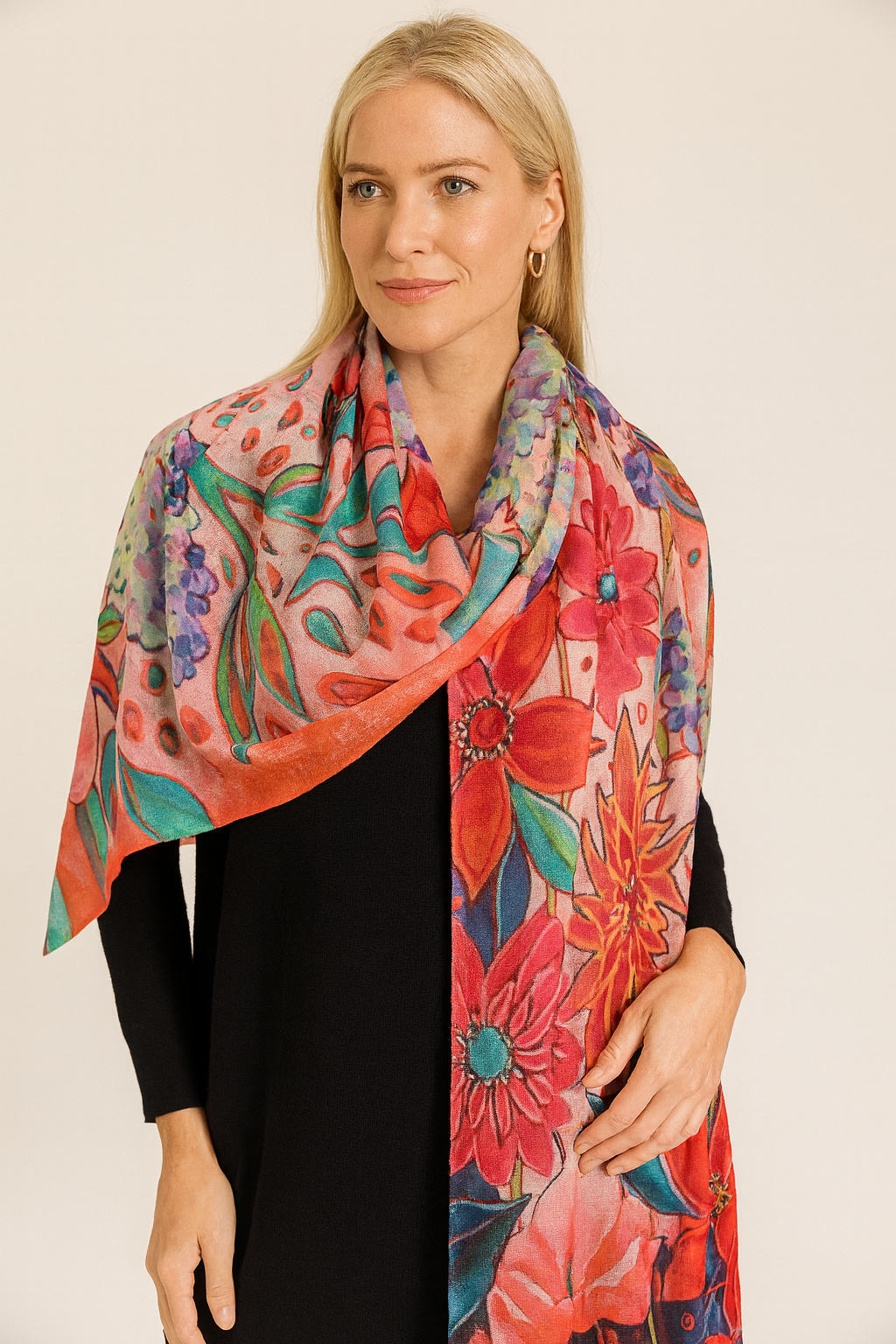 Wearable art 100% Cashmere Julian Scarf /Wrap-More Designs Available