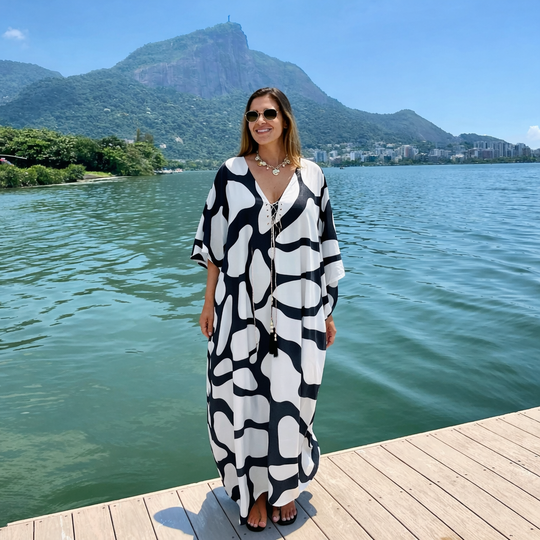 Coco Bella White Fiana Luxe kaftan 12-20