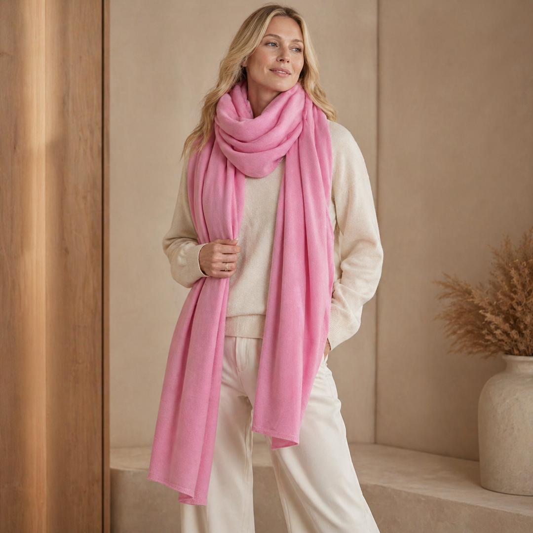 100% Cashmere 2 ply Knitted Julian Oversized Wrap -Unisex -30 Colours available