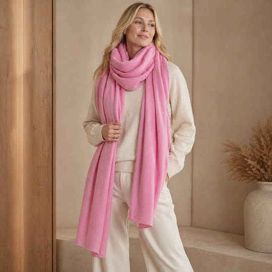 100% Cashmere 2 ply Knitted Julian Oversized Wrap -Unisex -30 Colours available