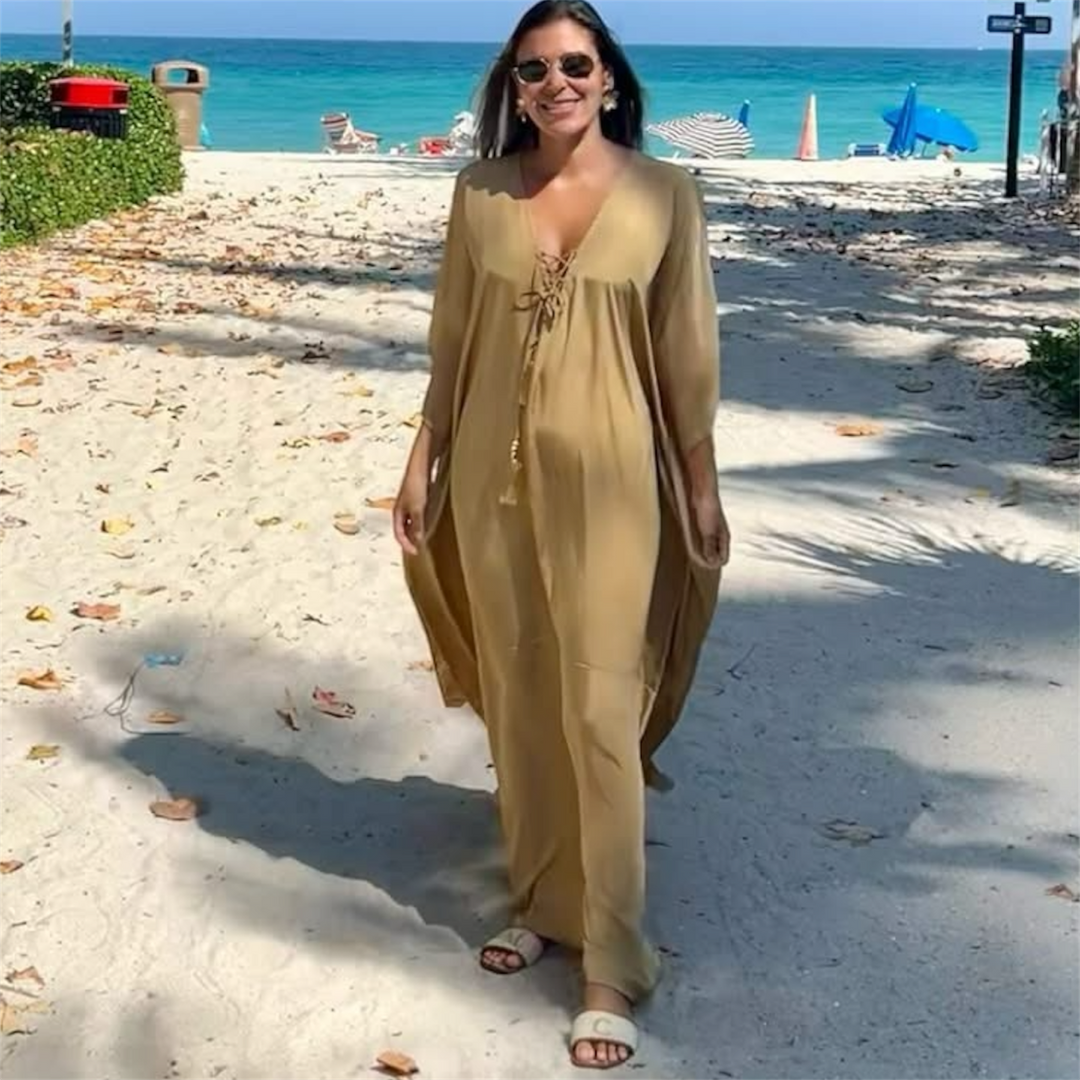 Beige Gold Goddess Coco Bella kaftan 12-20