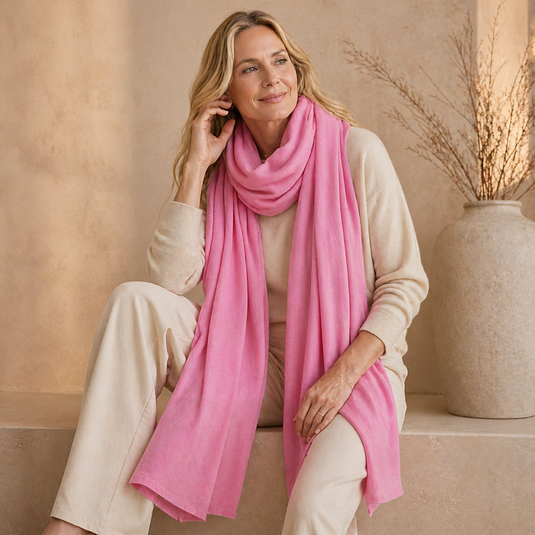 100% Cashmere 2 ply Knitted Julian Oversized Wrap -Unisex -30 Colours available