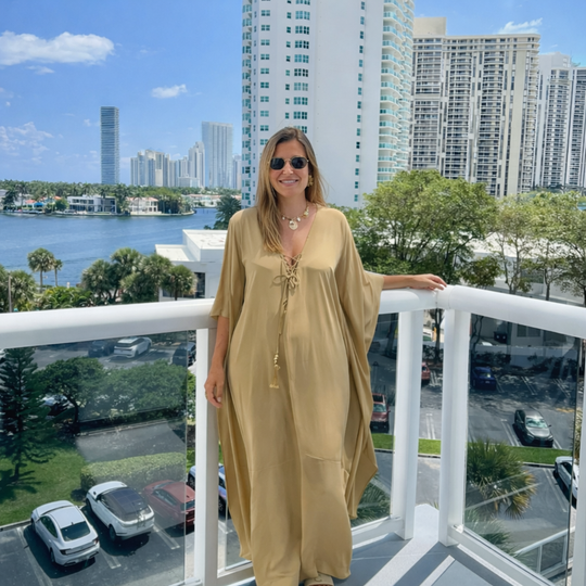 Beige Gold Goddess Coco Bella kaftan 12-20