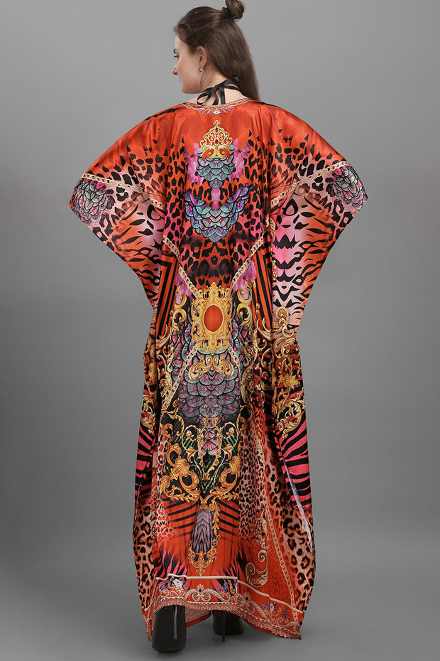 Red Embellished Maya kaftan AU 12-26