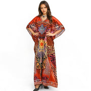 Red Embellished Maya kaftan AU 12-26