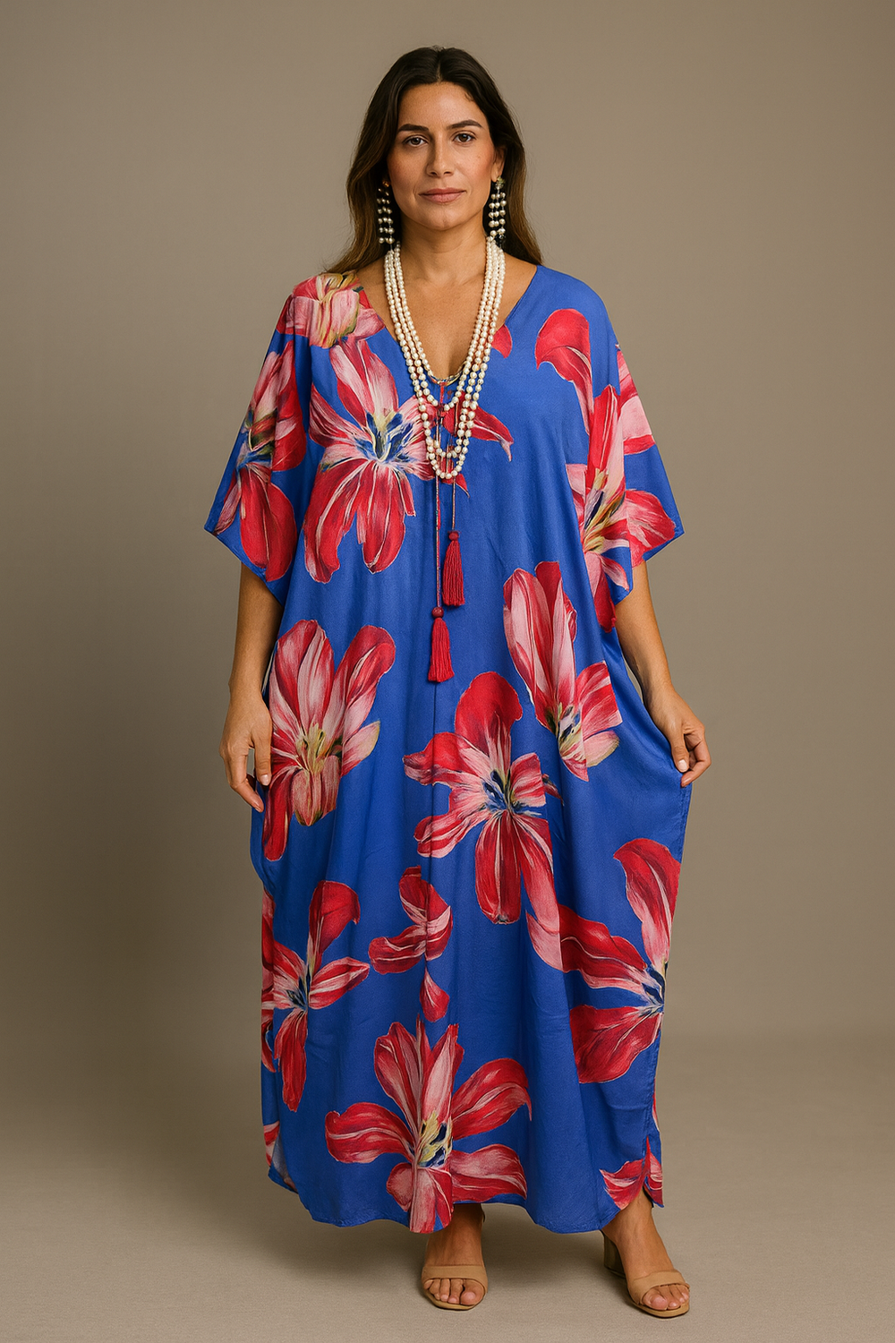 Purple de flora Coco Bella kaftan Resort Wear