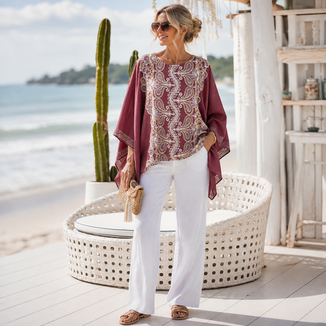 Embroidered Maya Top Tunic Kaftan O/S 14-22