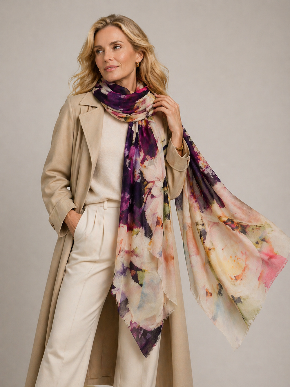 Artisans Print Pure Cashmere Julian Scarf