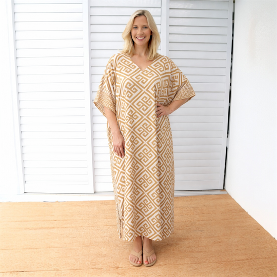 Taupe Maya Long Kaftan One Size AU 12-26