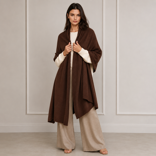 Cashmere Mocha Brown Luxe Julian Travel Wrap