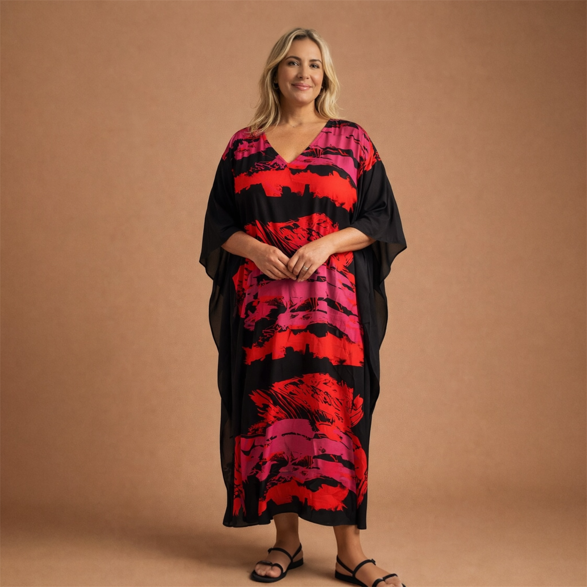 Black Maya Bohemian kaftan dress - Sizes -AU 14-30
