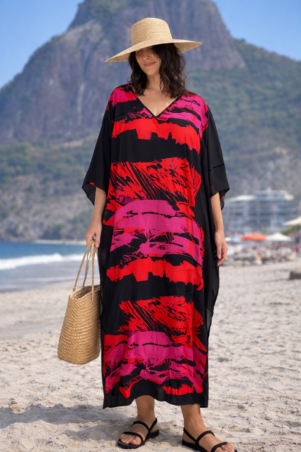 Black Maya Bohemian kaftan dress - Sizes -AU 14-30