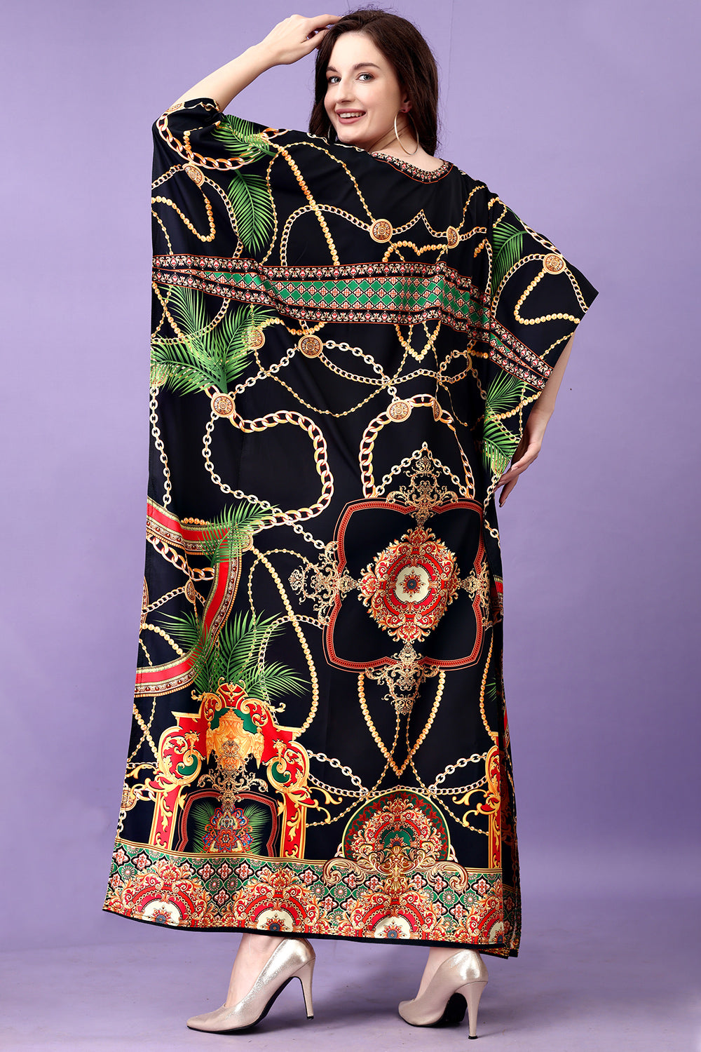 Black Enchanted Hues Embellished Maya kaftan AU 10-18