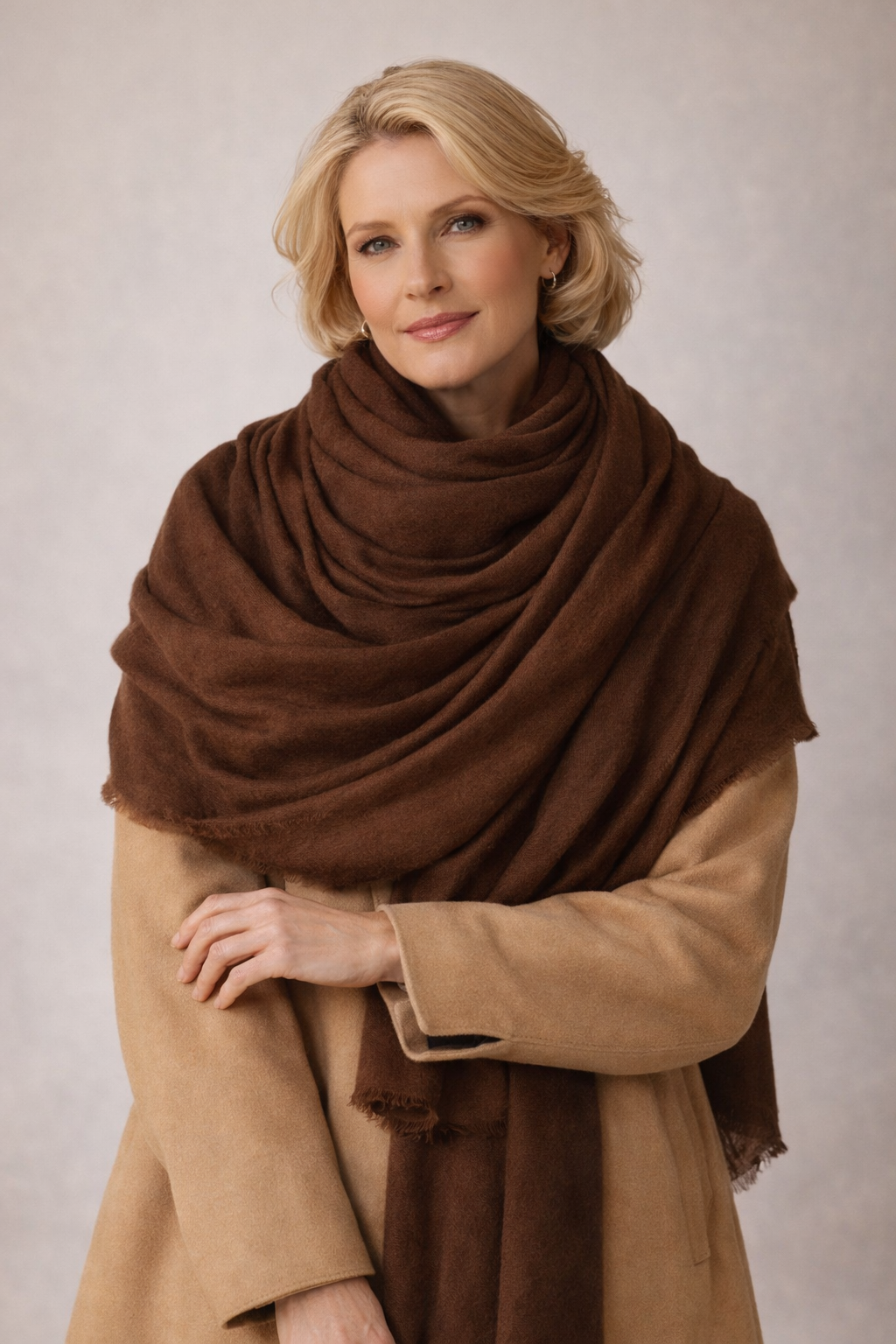 Julian handwoven pure cashmere oversized wrap