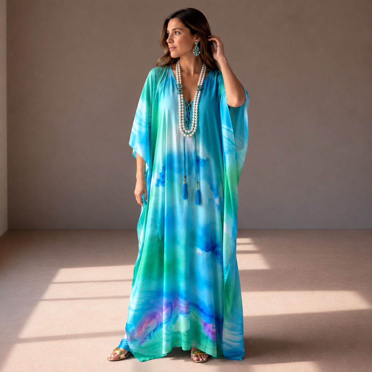 Luxe Silk Gloria Coco Bella Kaftan. Sizes Available AU 14-28