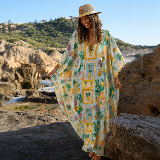 Maya Azure Tropical Breeza kaftan - Sizes Available AU 14-32-Bahama Breeze