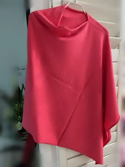 Coral Wool Blend Poncho One Size AU 8-18