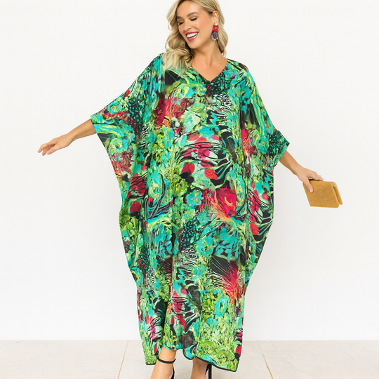 Maya Forest Green kaftan- Sizes Available AU 14-30