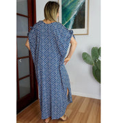 Coco Bella MIDI Cool Rayon Kaftan Dress Cold Shoulder