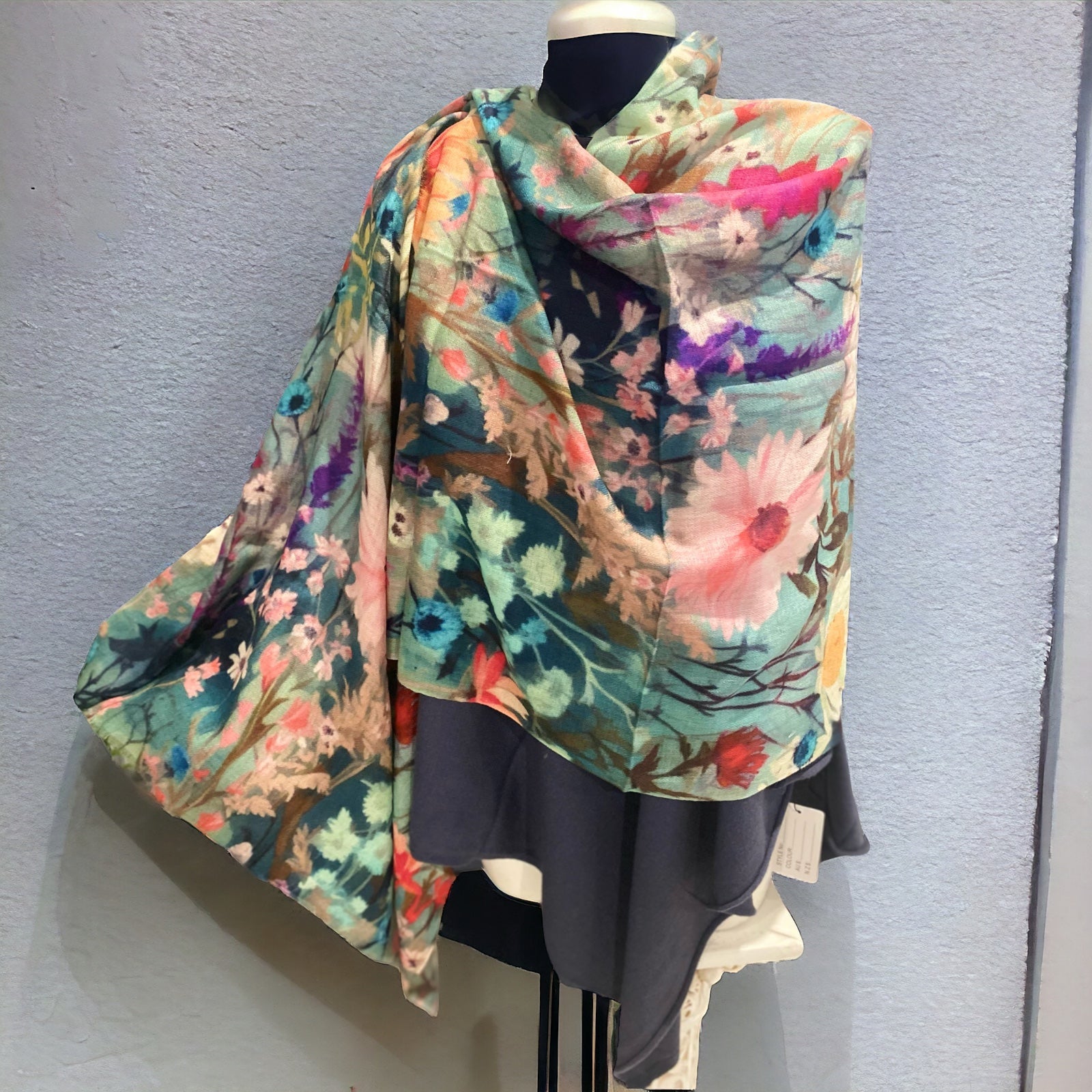 Cashmere Printed Wearable art Julian Ultralight Scarf-More Designs Available