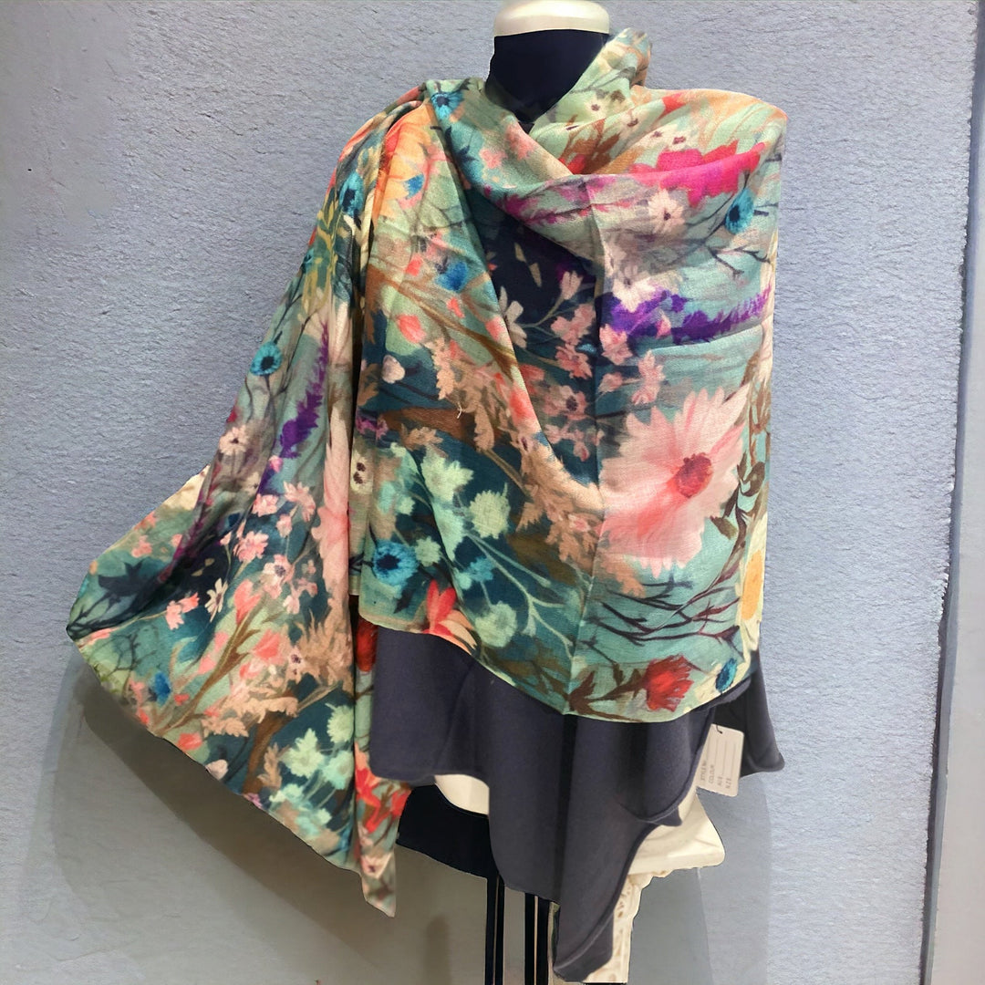 Cashmere Printed Wearable art Julian Ultralight Scarf-More Designs Available