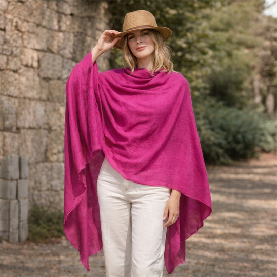 Julian Oversized handwoven 100% cashmere travel wrap