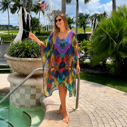 Kyra Bling Short Kaftan one size fits AU 12-20
