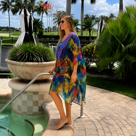 Kyra Bling Short Kaftan one size fits AU 12-20