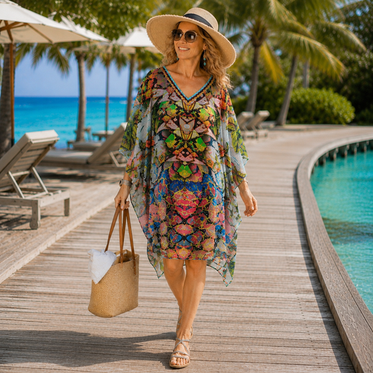 Kyra Bling Short Kaftan one size fits AU 12-20