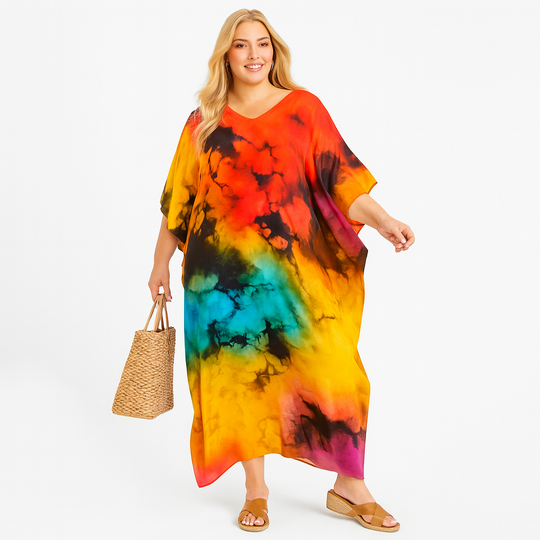 Tropical cotton rayon Kaftan Sizes Available - AU 26-32