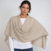 Fawn Julian knitted  pure cashmere knitted scarf/ shawl/ wrap