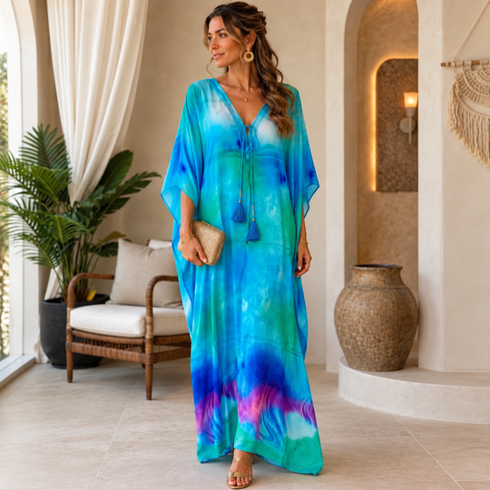 Luxe Silk Gloria Coco Bella Kaftan. Sizes Available AU 14-28