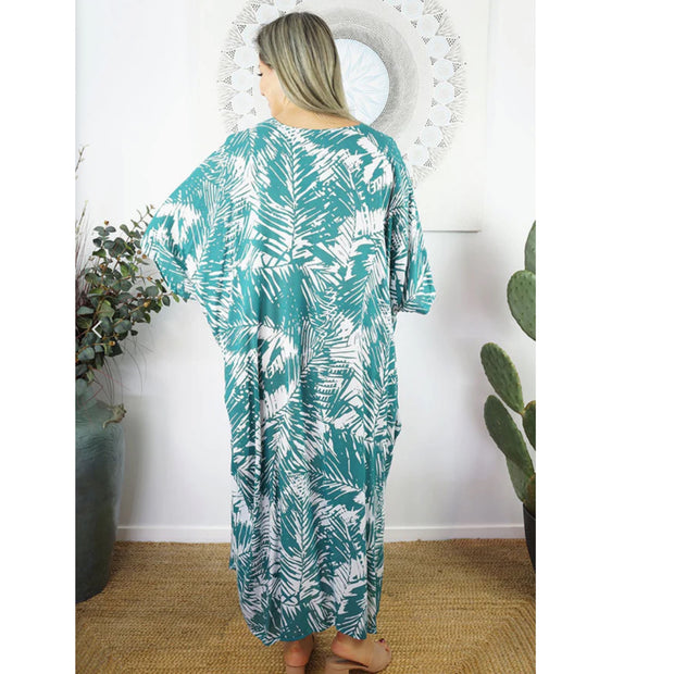 Green Maya Kaftan one size fits AU 12-26