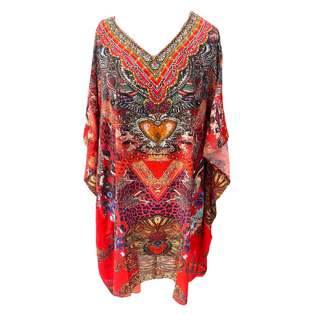 Red embellished Tunic Top AU 12-22